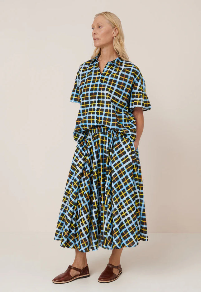 Kowtow Motion Skirt - Neon Tartan