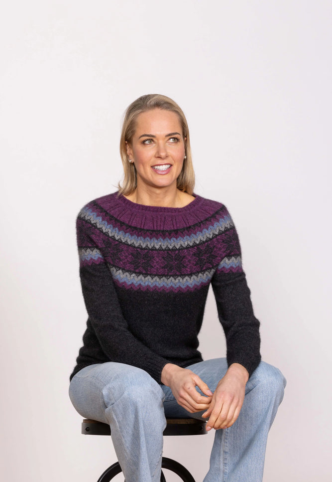 Noble Wilde Norwdarn Sweater - Possum/Merino - Twilight