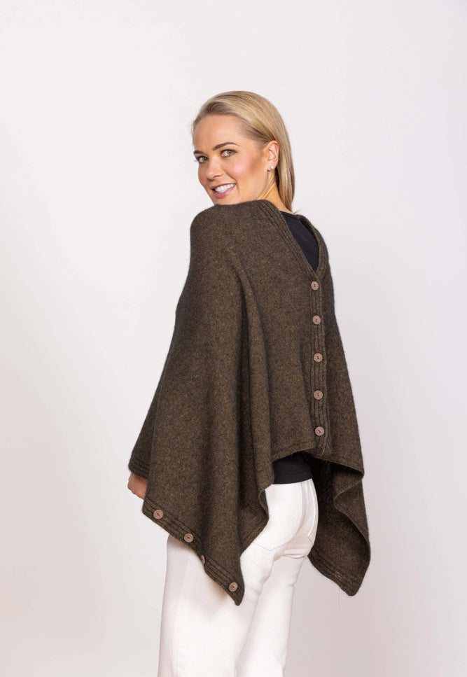 Noble Wilde Wrap Up Cape - Possum/Merino - Kauri