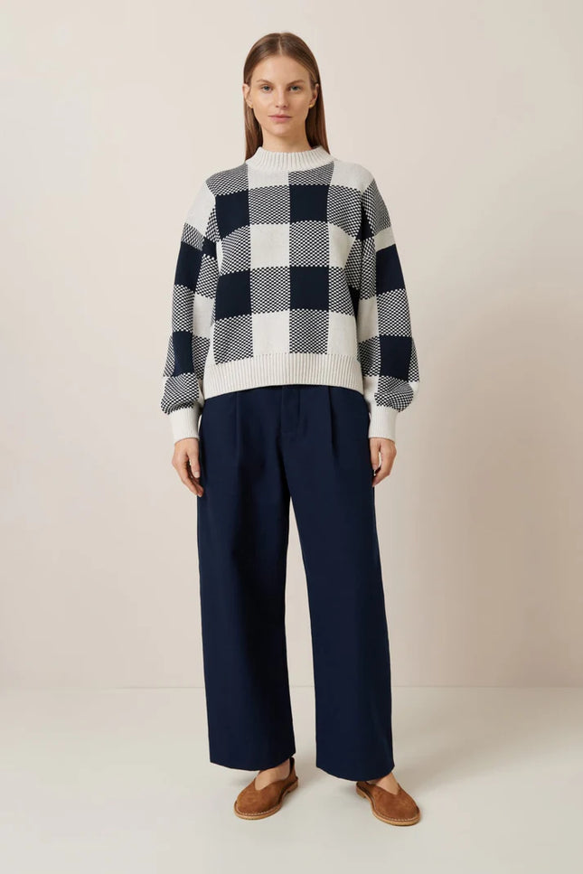 Kowtow Otti Jumper - Navy Check