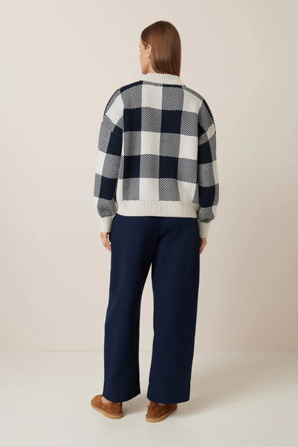 Kowtow Otti Jumper - Navy Check