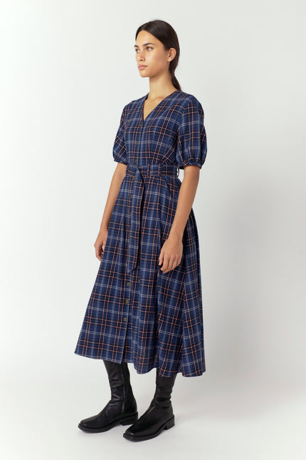 Sylvester Plaid Dress - Navy