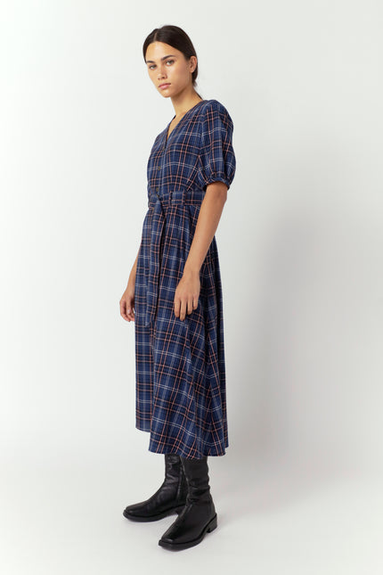 Sylvester Plaid Dress - Navy