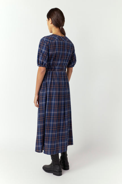 Sylvester Plaid Dress - Navy
