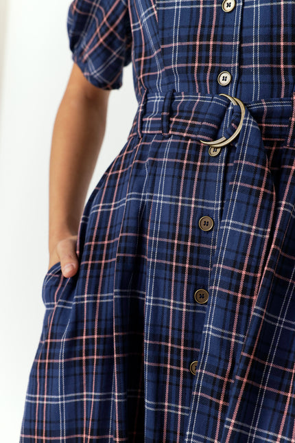 Sylvester Plaid Dress - Navy