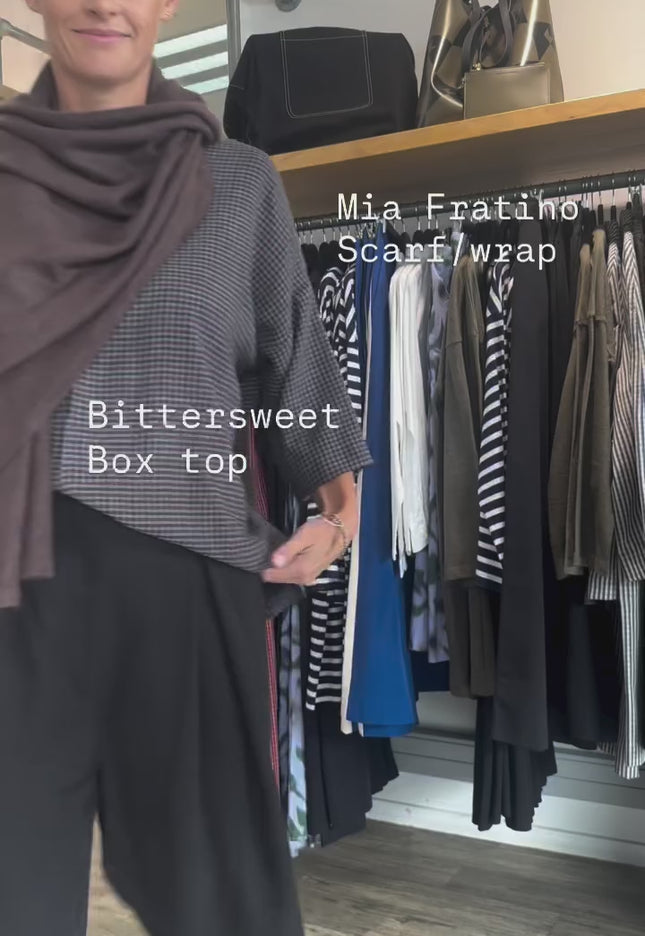 Bittersweet Box Top - Wool/Viscose - Grey/Black/Red