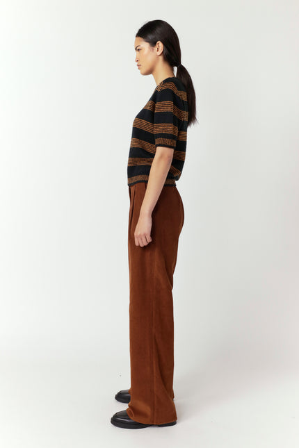 Sylvester Riley Stripe Top - Black/Ginger