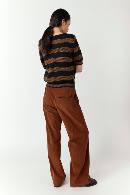 Sylvester Riley Stripe Top - Black/Ginger