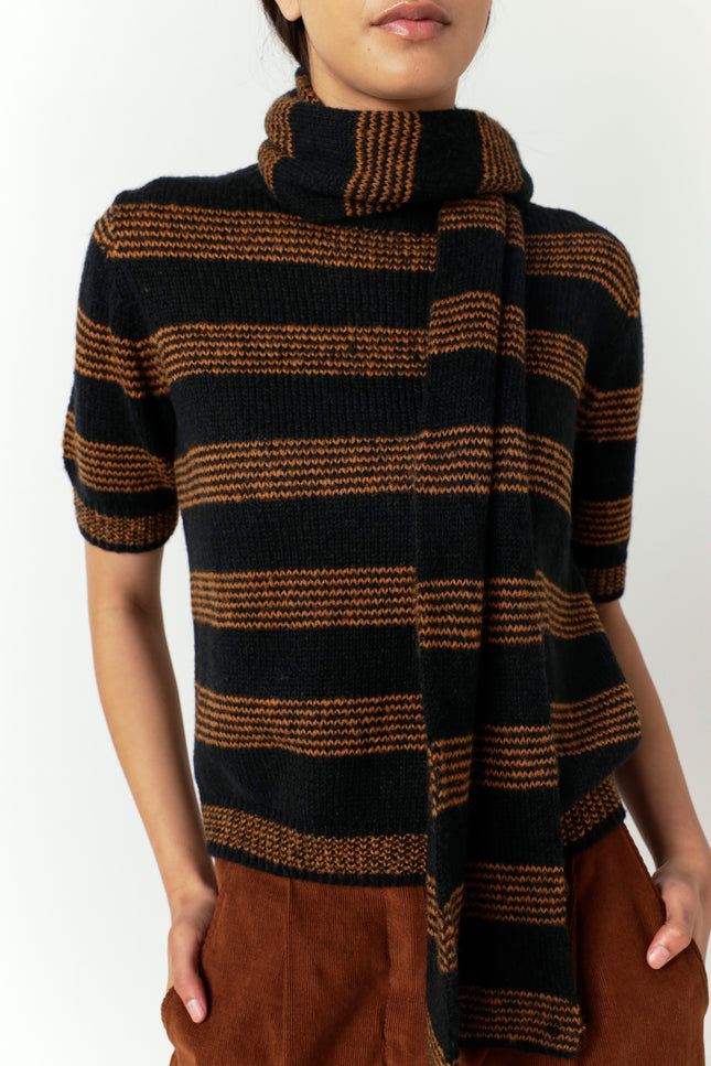 Sylvester Riley Stripe Top - Black/Ginger