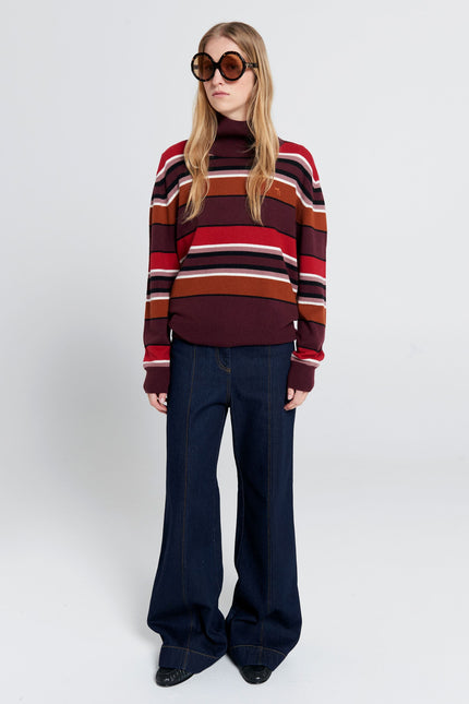 Karen Walker Margot Sweater- Poppy Stripe