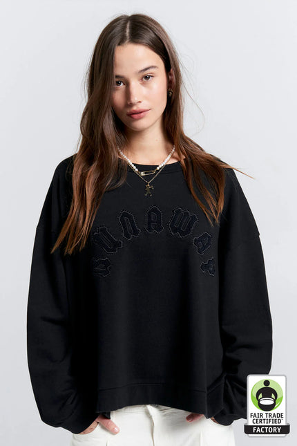 Karen Walker Embroidered Runaway Arch Sweatshirt - Organic Cotton - Black