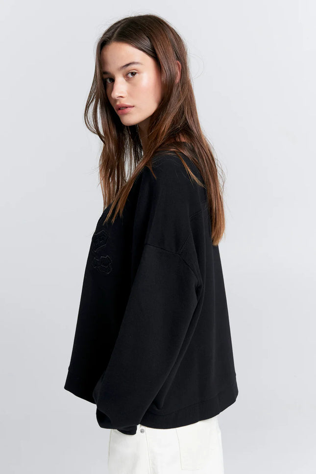 Karen Walker Embroidered Runaway Arch Sweatshirt - Organic Cotton - Black