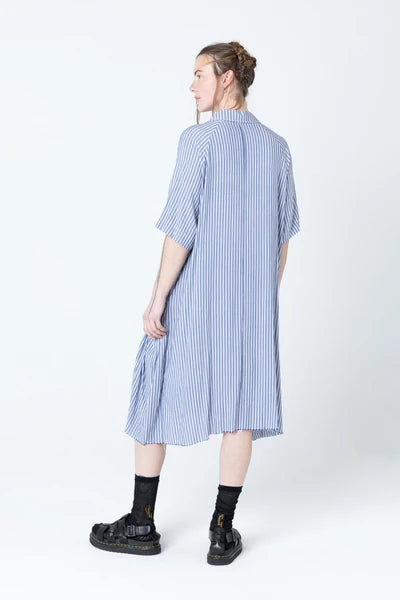 Company of Strangers Salon Dress - Blue Stripe