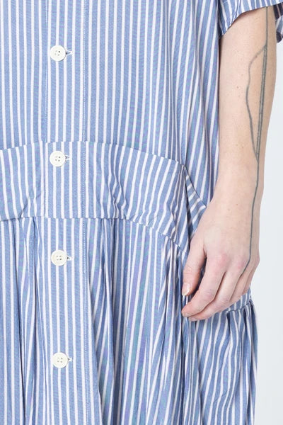 Company of Strangers Salon Dress - Blue Stripe