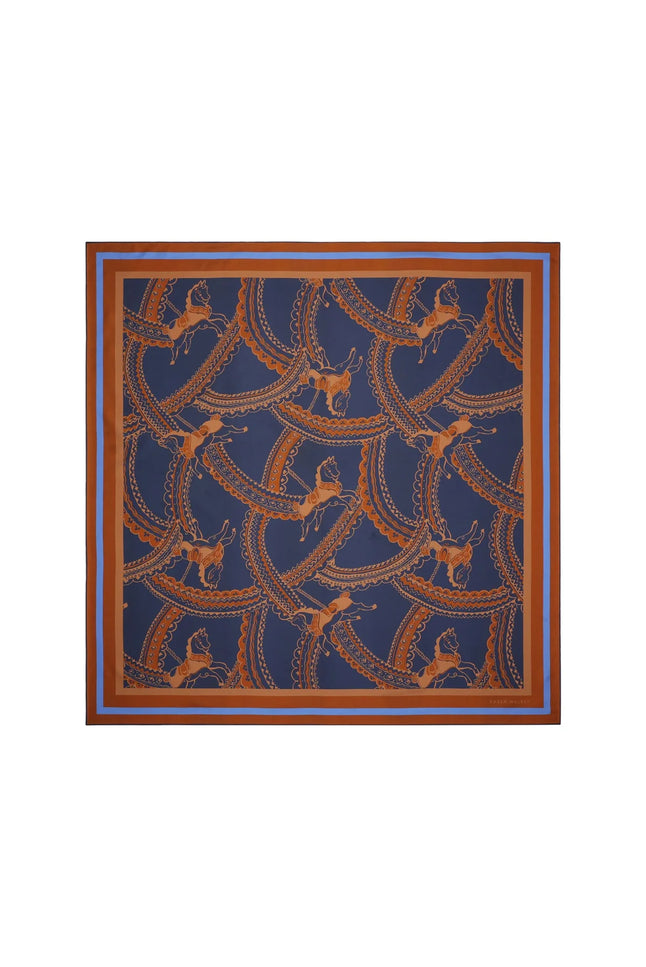 Karen Walker Carousel Classic Silk Scarf - Navy Multi