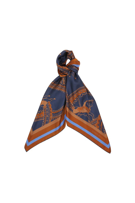 Karen Walker Carousel Classic Silk Scarf - Navy Multi