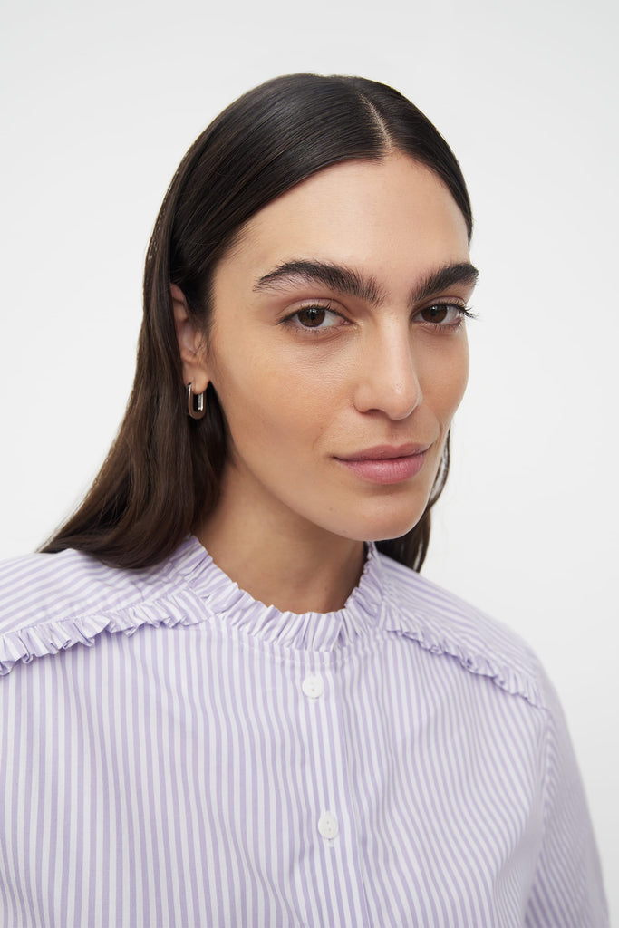 Kowtow Short Sleeve Lucie Shirt - Lilac Stripe