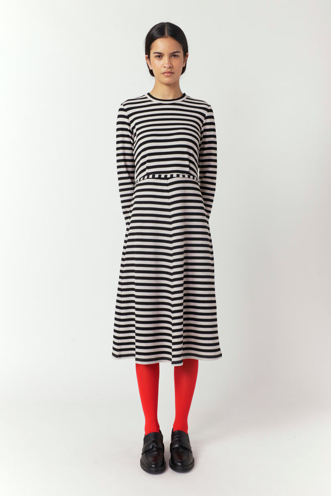 Sylvester Stripey Dress - Black Stripe
