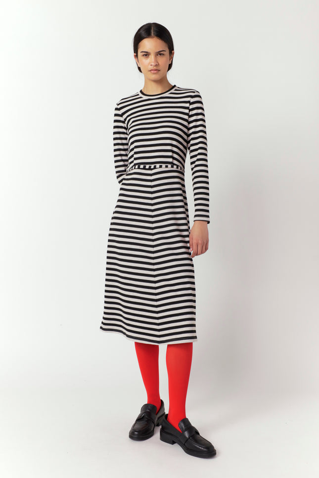 Sylvester Stripey Dress - Black Stripe