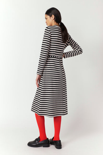 Sylvester Stripey Dress - Black Stripe