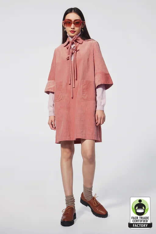Karen Walker Summit Dress - Organic Cotton Corduroy  - Rose