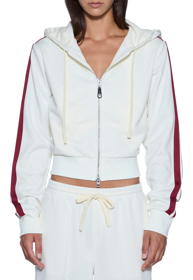 Ksubi Carter Slim Hoodie Off White Burgundy - Off White