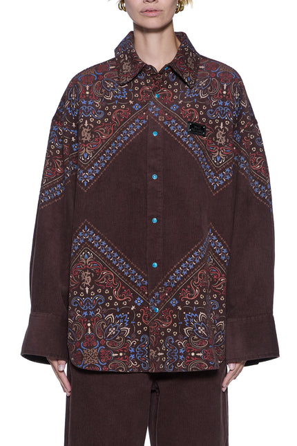 Ksubi Astra Shirt Folk Bandana - Brown