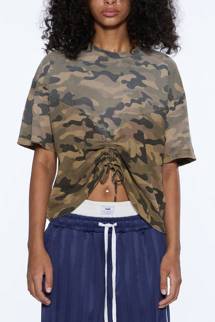Ksubi Ruched Everyday SS Tee Camo - Green