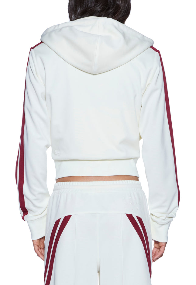 Ksubi Carter Slim Hoodie Off White Burgundy - Off White