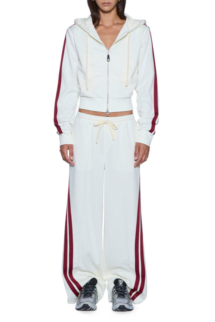 Ksubi Carter Slim Hoodie Off White Burgundy - Off White
