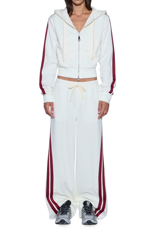 Ksubi Origin Trackpant Off White Burgundy - Off White