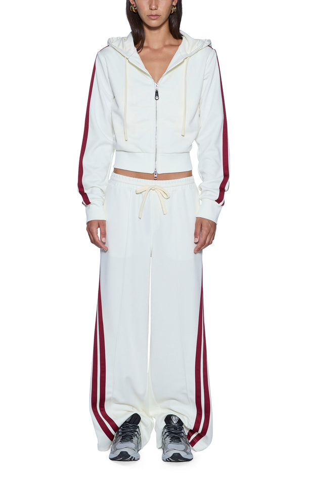 Ksubi Origin Trackpant Off White Burgundy - Off White