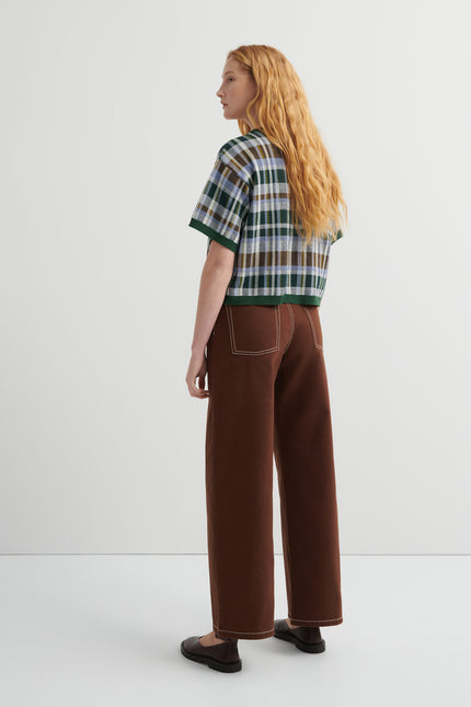 Kowtow Chequered Tee - Forest