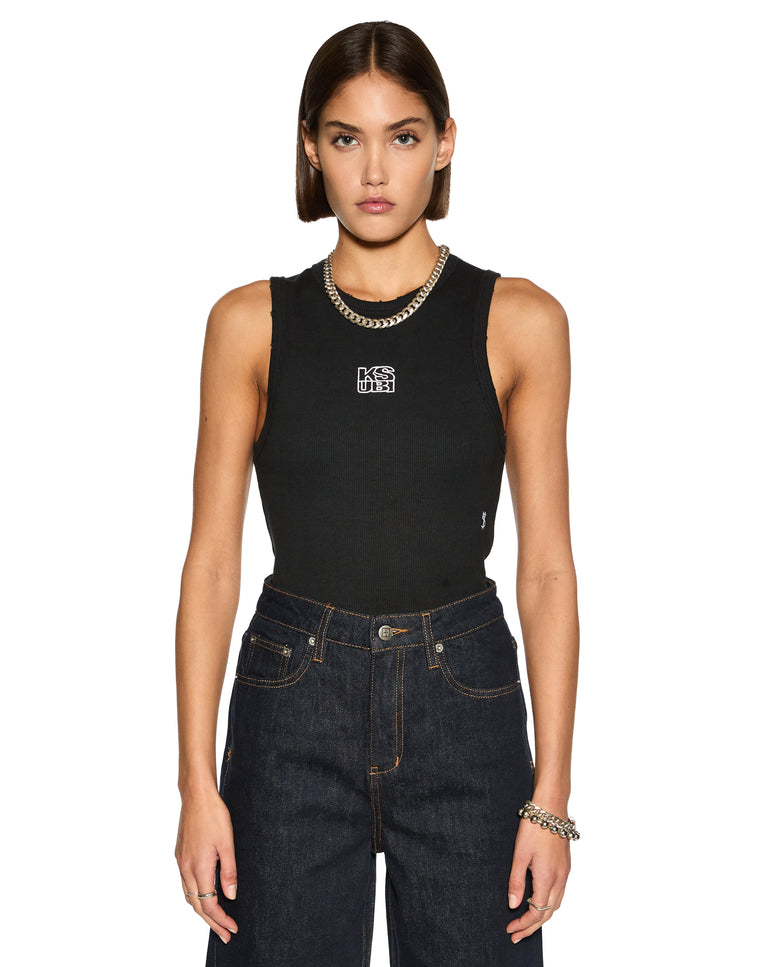 Ksubi Stacked Syndicate Tank Xtra - Black