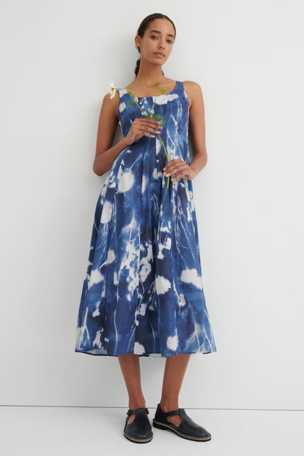 Kowtow Midnight Dress - Cyanotype Floral