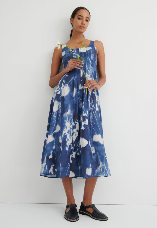 Kowtow Midnight Dress - Cyanotype Floral