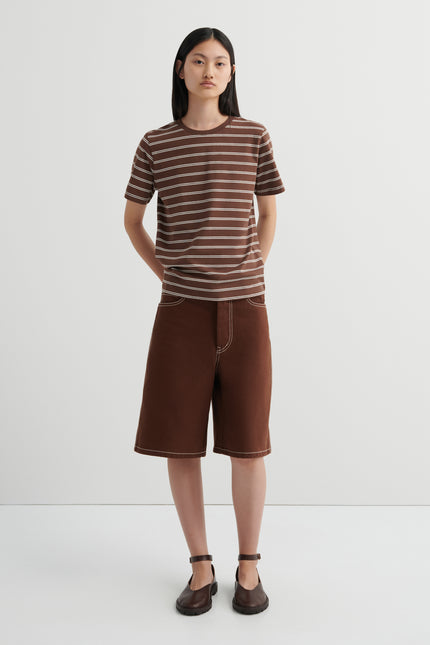 Kowtow Classic Tee - Brown Stripe