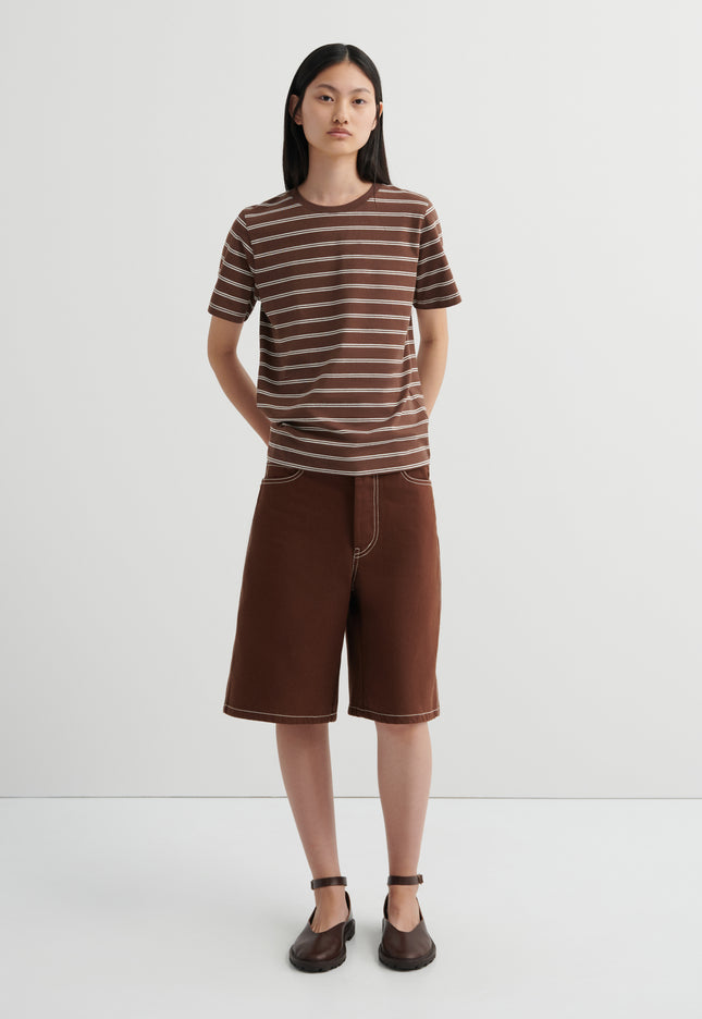 Kowtow Classic Tee - Brown Stripe