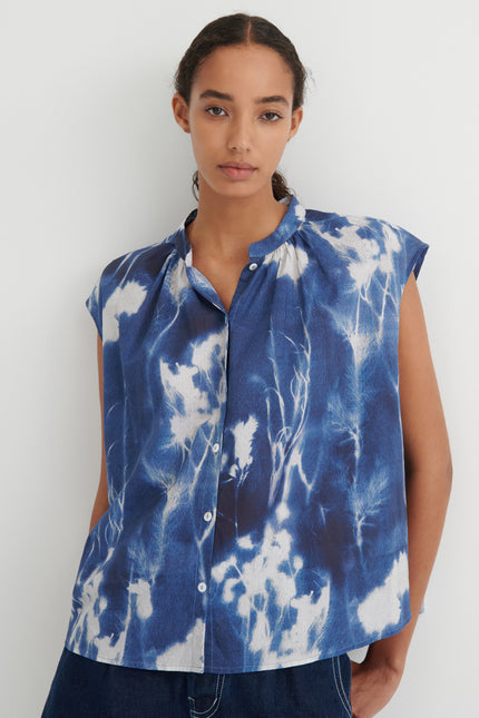 Kowtow Equinox Top - Cyanotype Floral
