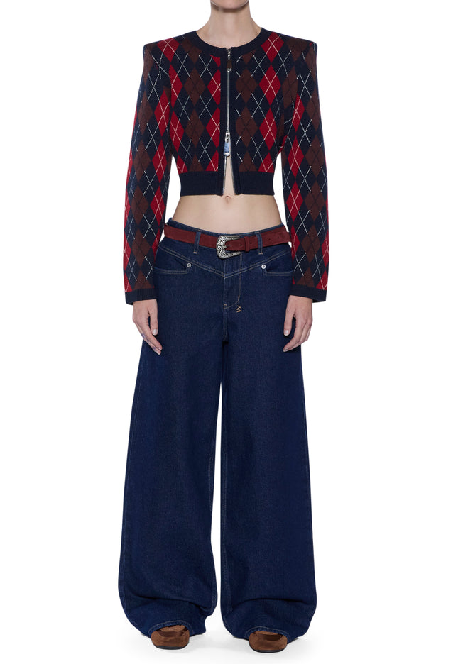 Ksubi Fable Cardi - Red argyle