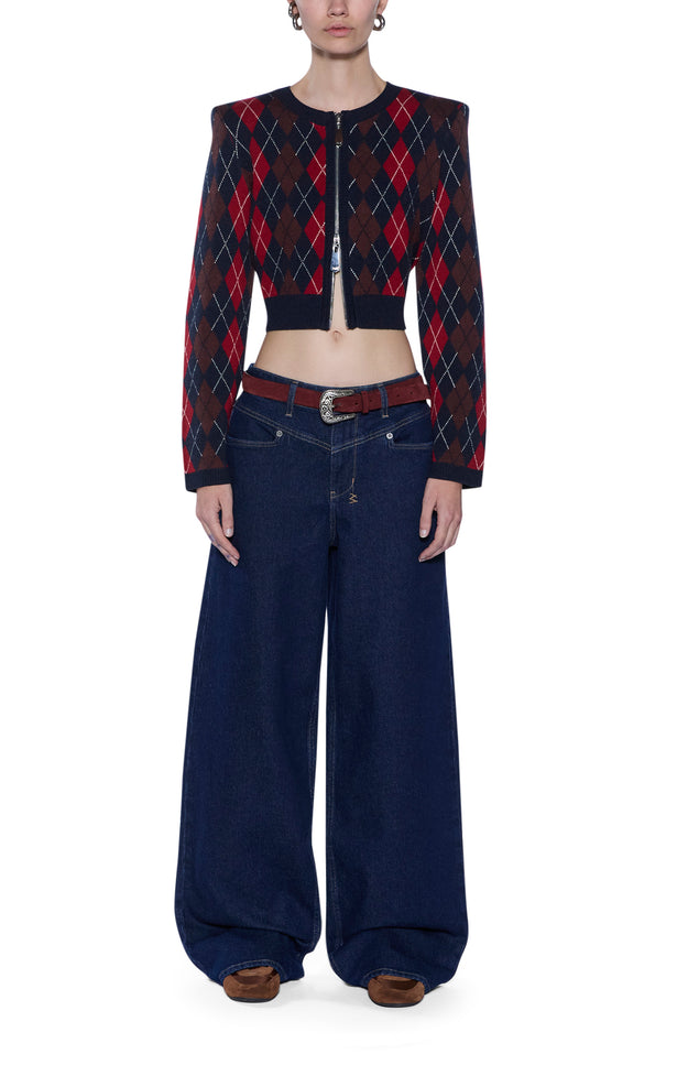 Ksubi Fable Cardi - Red argyle