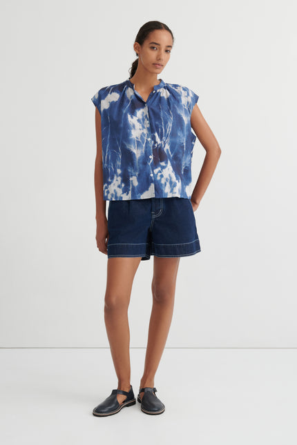 Kowtow Equinox Top - Cyanotype Floral