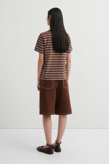 Kowtow Classic Tee - Brown Stripe