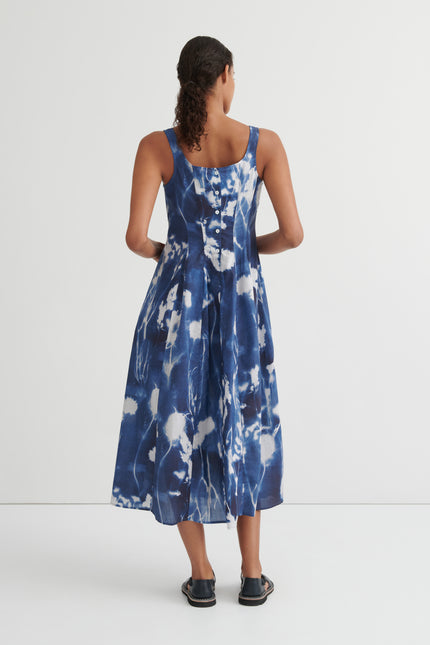 Kowtow Midnight Dress - Cyanotype Floral