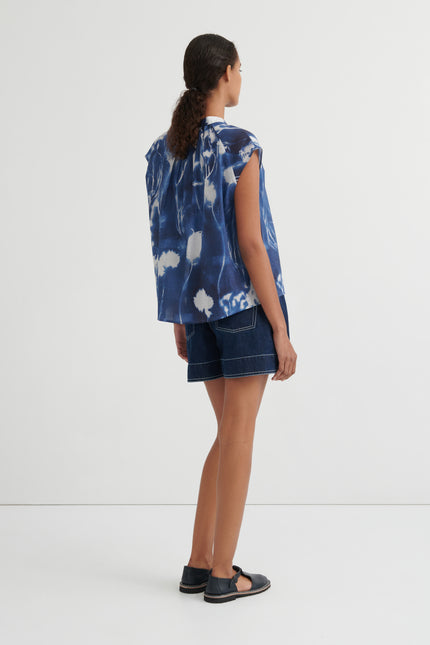Kowtow Equinox Top - Cyanotype Floral