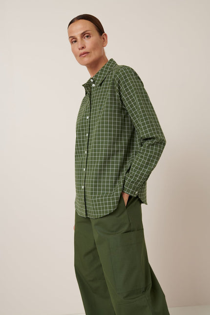 Kowtow Daily Shirt - Forest Grid