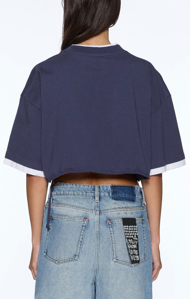 Ksubi 99 Boyfriend Cropped SS Tee - Ink Blue