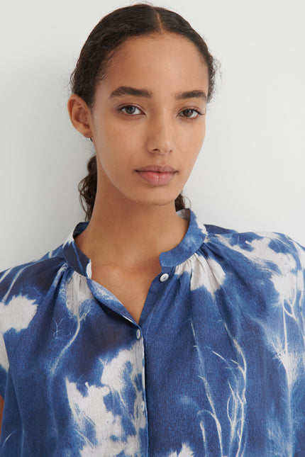 Kowtow Equinox Top - Cyanotype Floral