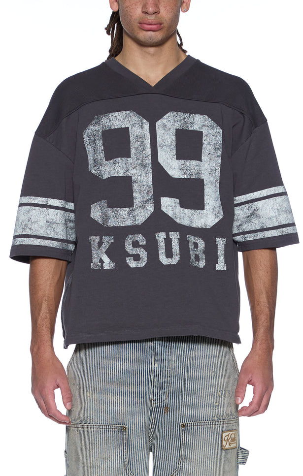 Ksubi Halftime SS Duke Jersey - Black Fade Charcoal