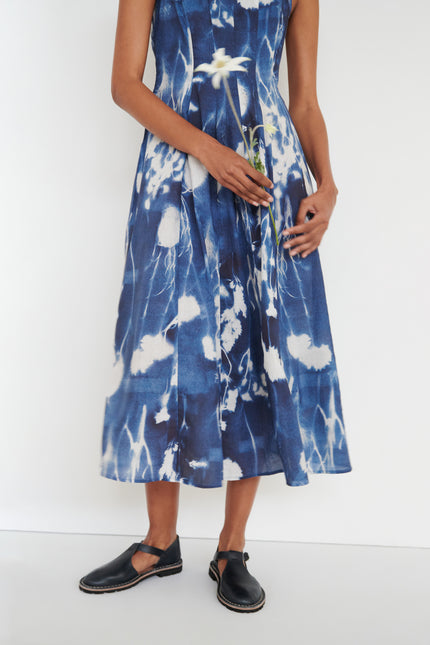 Kowtow Midnight Dress - Cyanotype Floral